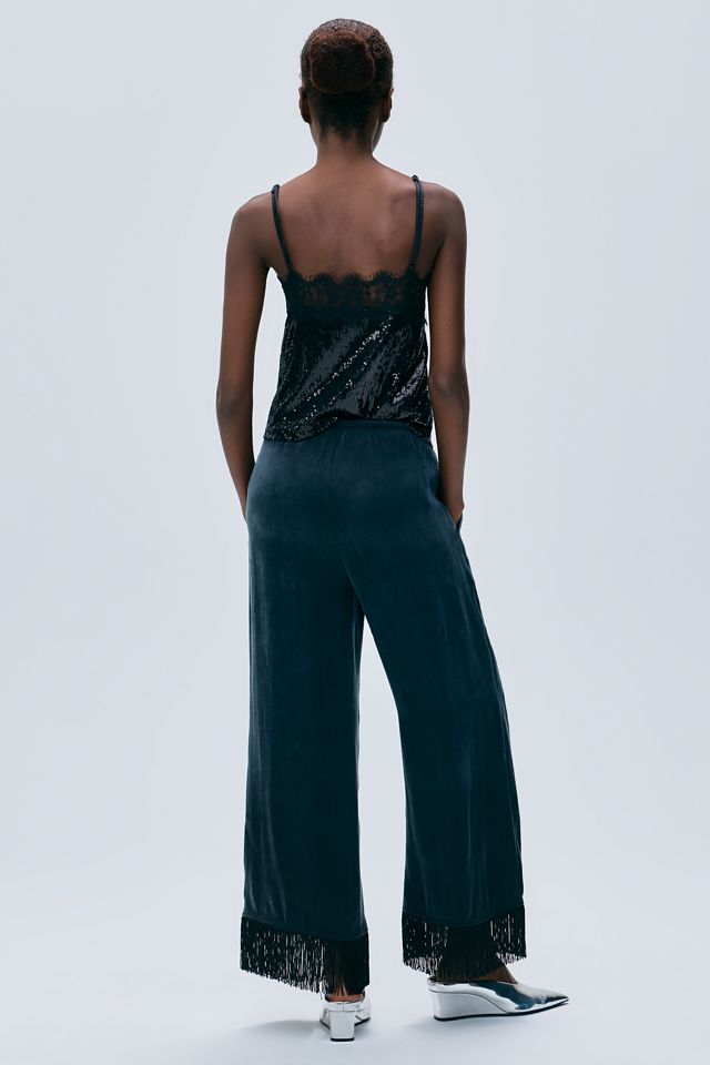 Maeve Fringed High Rise Ankle Length Pants #4