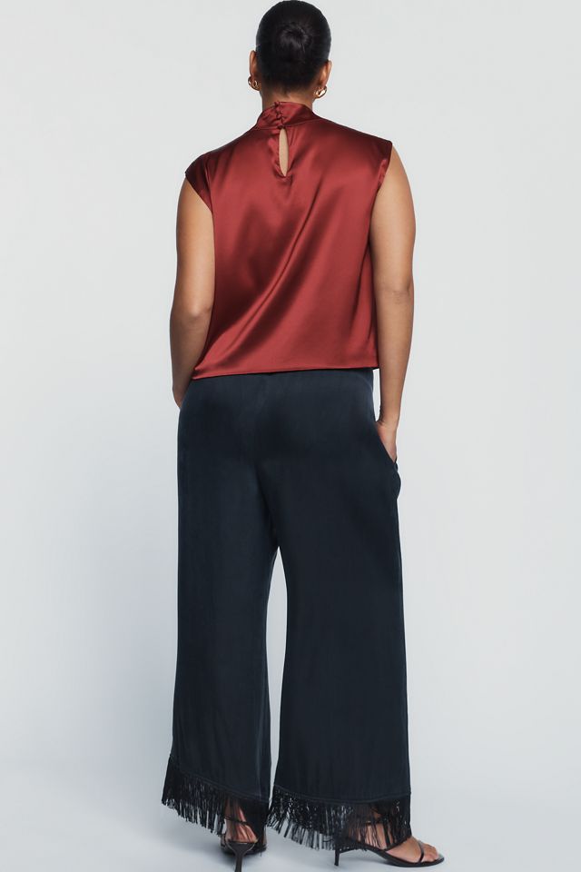 Maeve Fringed High Rise Ankle Length Pants #8