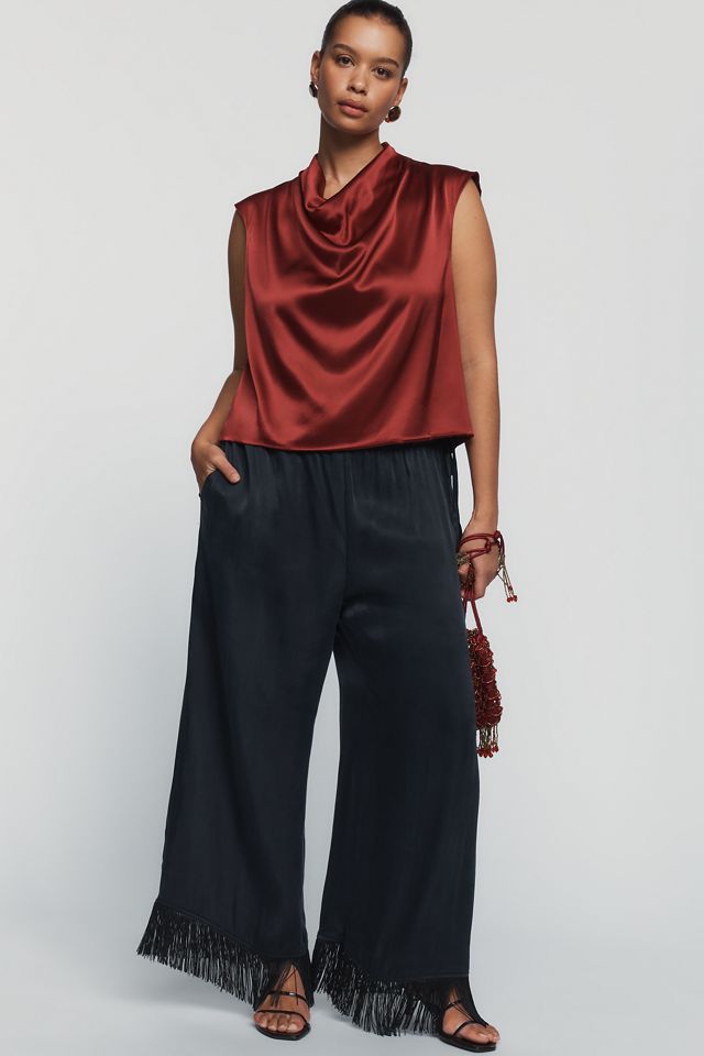 Maeve Fringed High Rise Ankle Length Pants #5