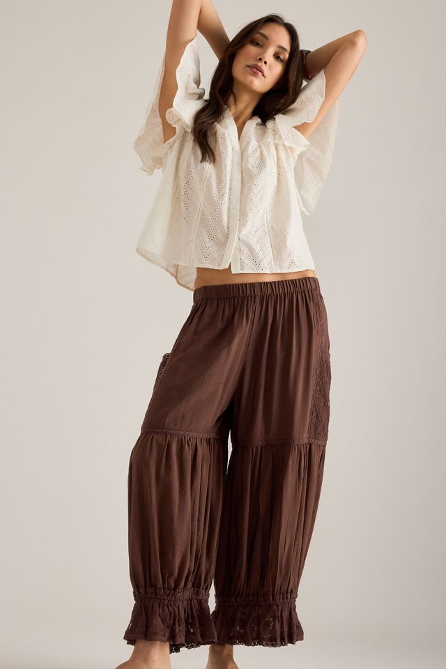 Pantalones Globo de Encaje Estilo Genio By Anthropologie #1