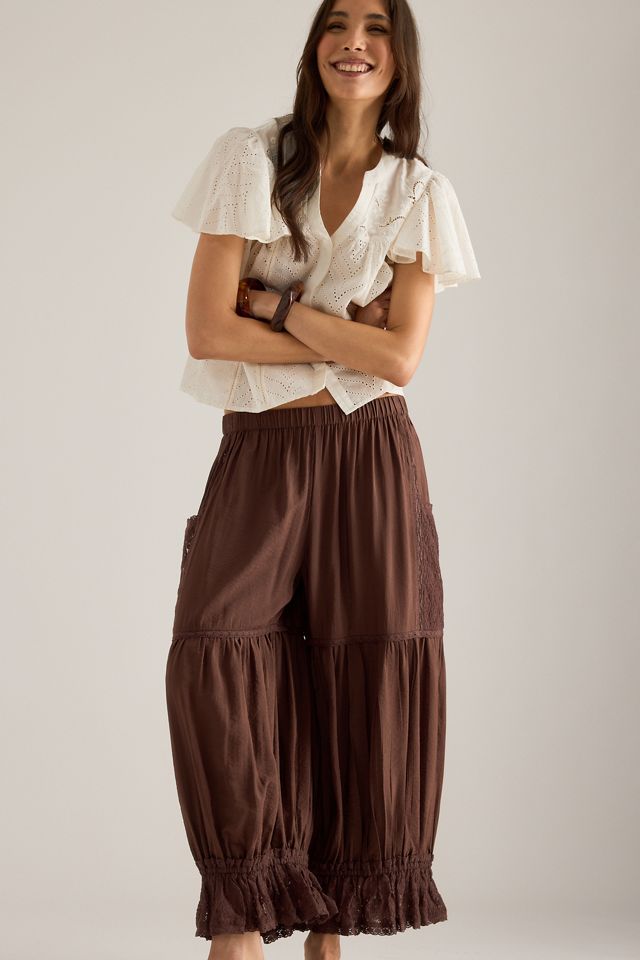 Pantalones Globo de Encaje Estilo Genio By Anthropologie #3
