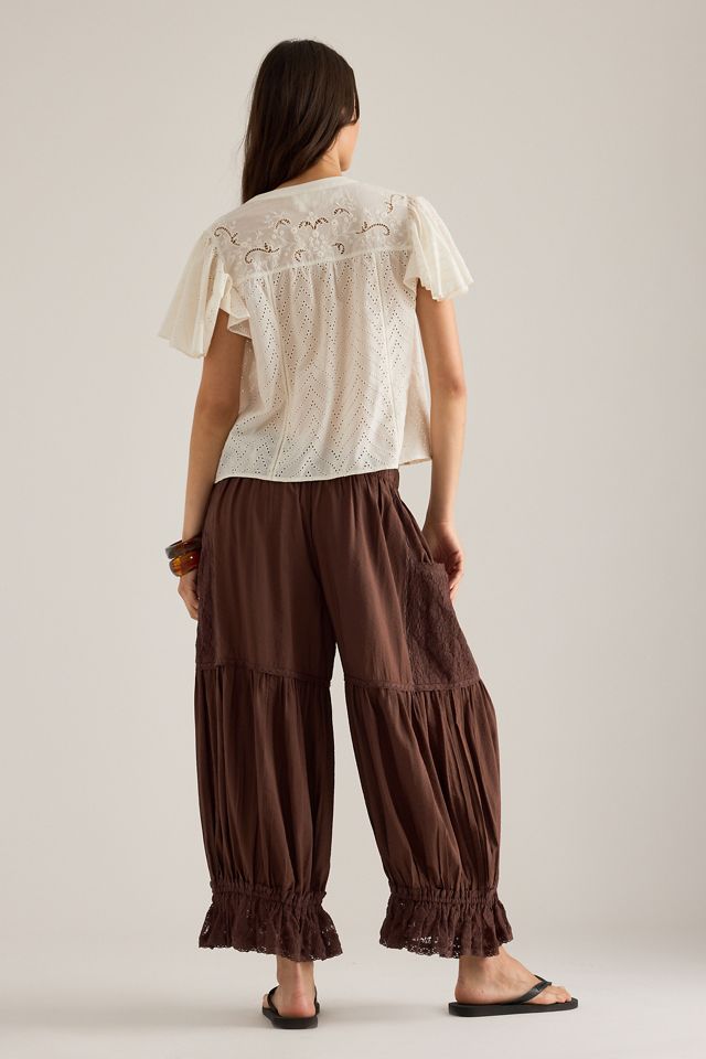 Pantalones Globo de Encaje Estilo Genio By Anthropologie #4