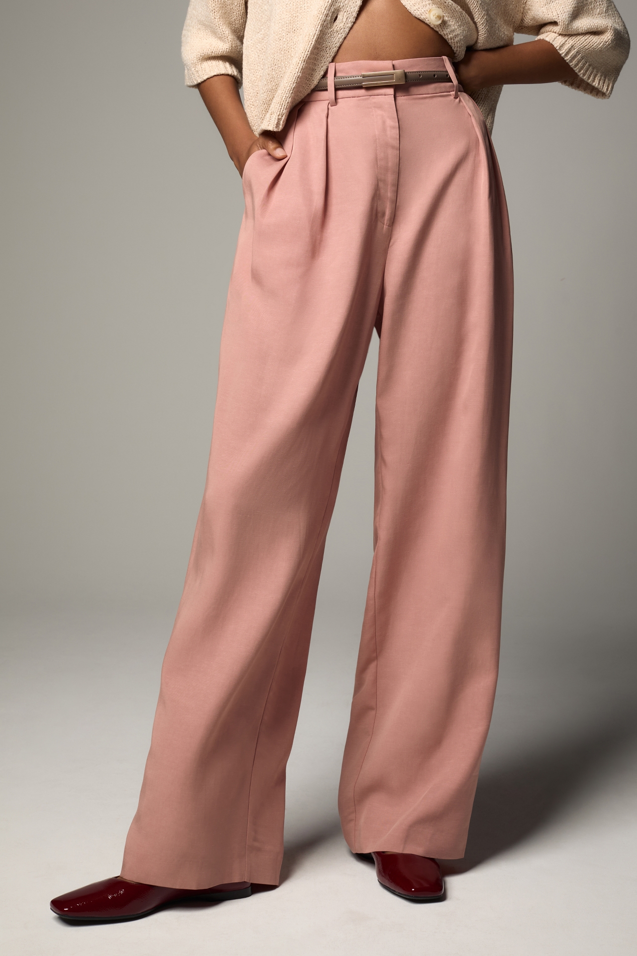 Mare x Anthropologie Belted Wide-Leg Trousers