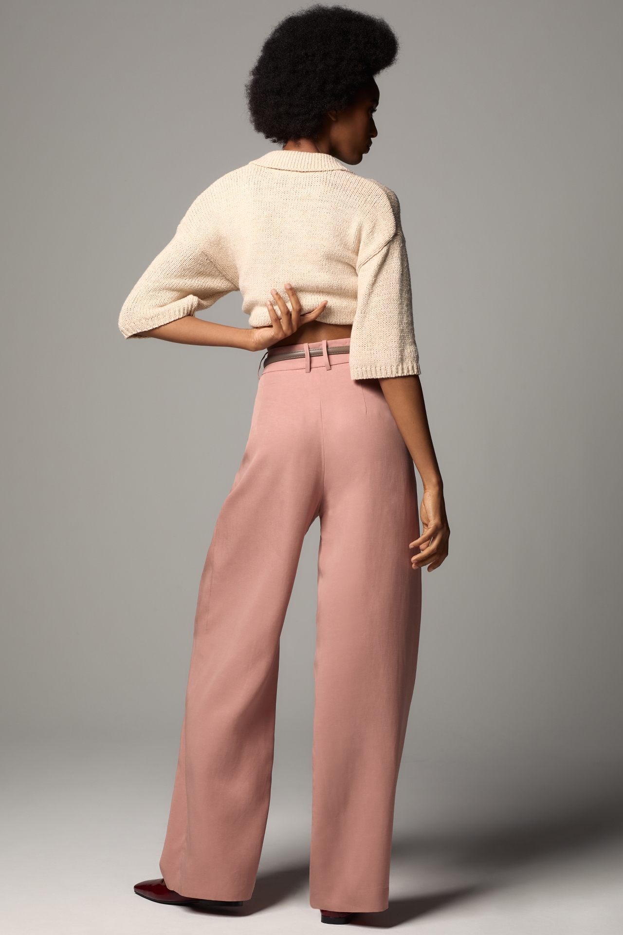 Mare x Anthropologie Belted Wide-Leg Trousers