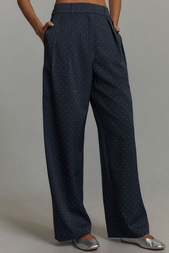 Mare Mare x Anthropologie Rhinestone Pinstripe Trousers
