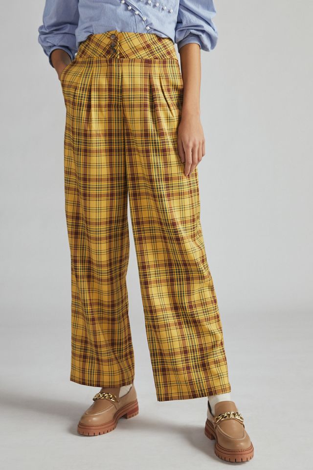 Plaid Wide-Leg Pants #1