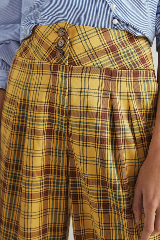 Plaid Wide-Leg Pants #3