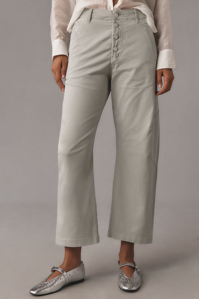 The Arin Mid-Rise Button-Front Barrel Pant by Pilcro #1