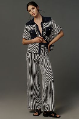 Happy Sheep Knit Trouser Pants In Blue