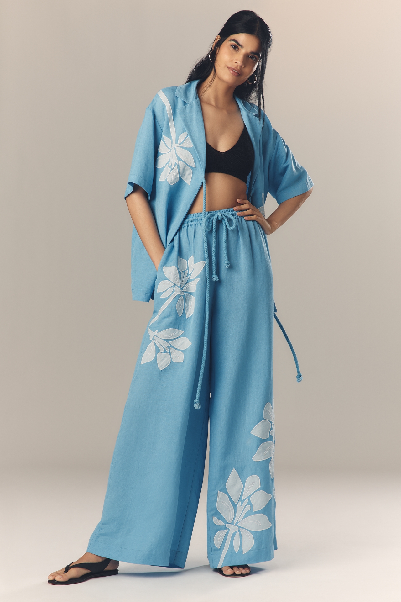 Significant Other Tammy Linen Blend Wide-Leg Pants