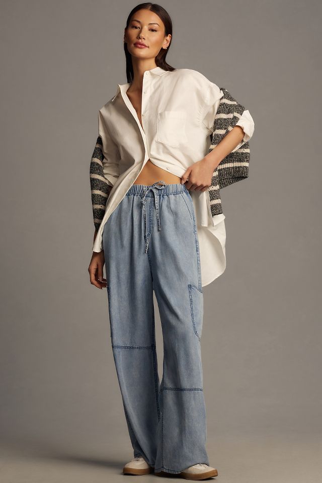 Pull-On Wide Leg Cargo Pants