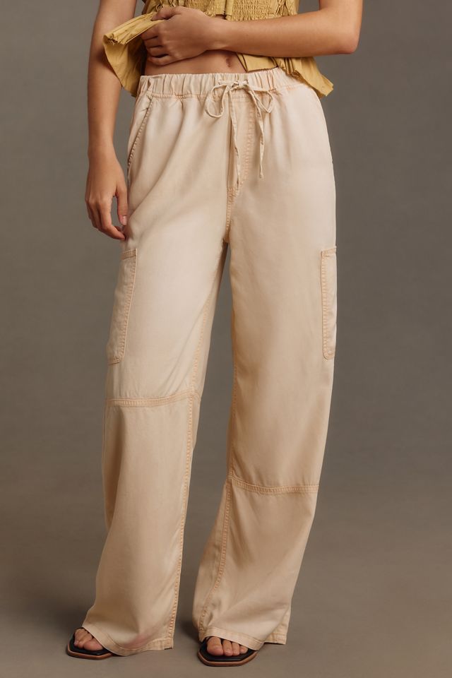 Central Park West Pull-On Wide-Leg Cargo Pants #1