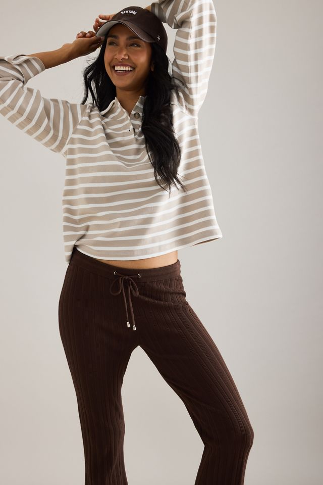 By Anthropologie Rib Knit Flared Trousers  #2