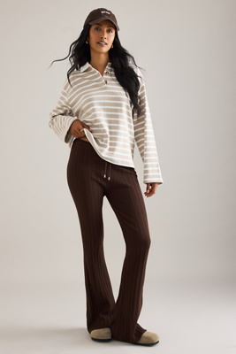 By Anthropologie Rib Knit Flared Trousers product page