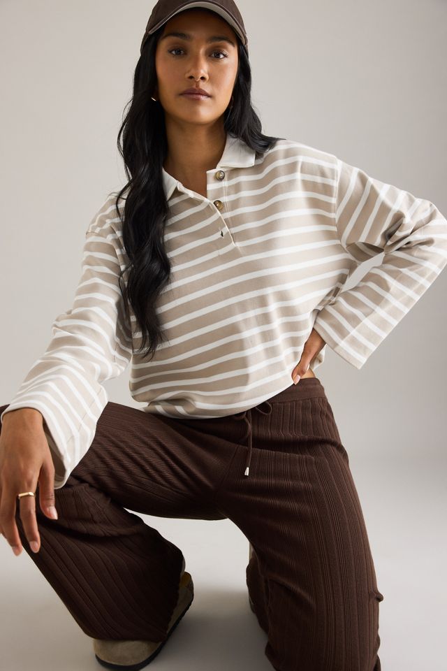By Anthropologie Rib Knit Flared Trousers  #3