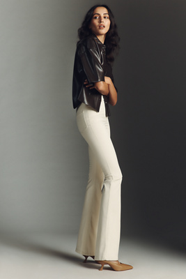 En Saison Alitzel Faux Leather Flare Pants In White