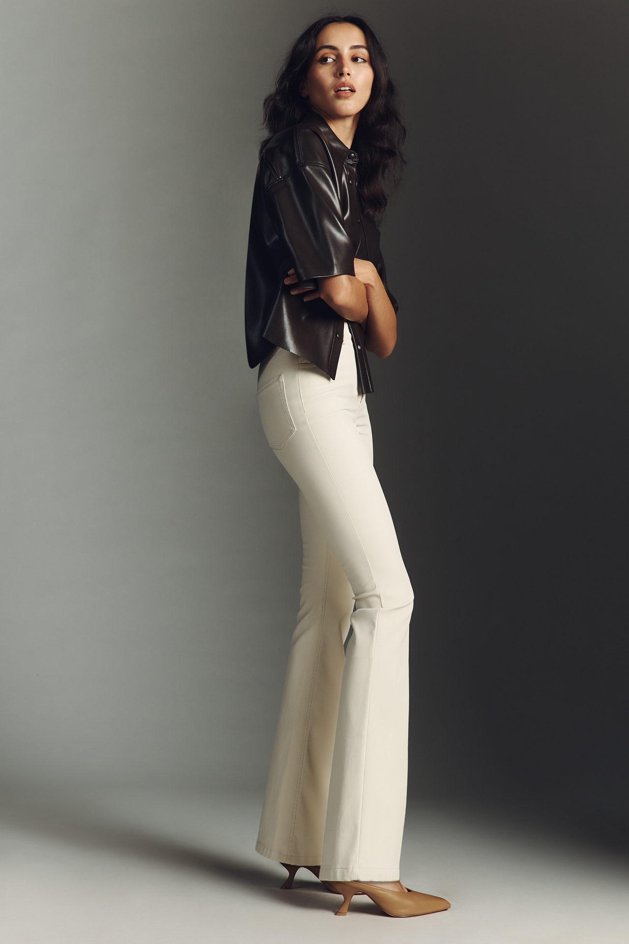 En Saison Alitzel Faux Leather Flare Pants