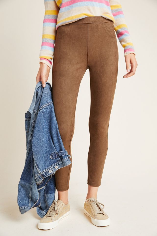 $108 Sanctuary x Anthropologie Mona Faux Suede Stretch Leggings XL