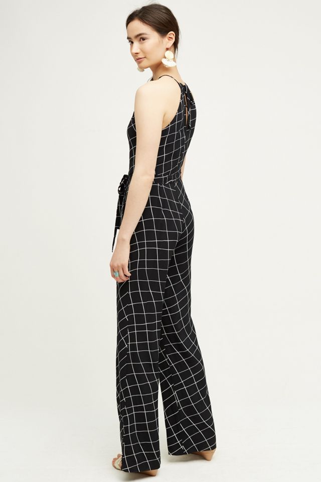 Windowpane Halter Jumpsuit #2