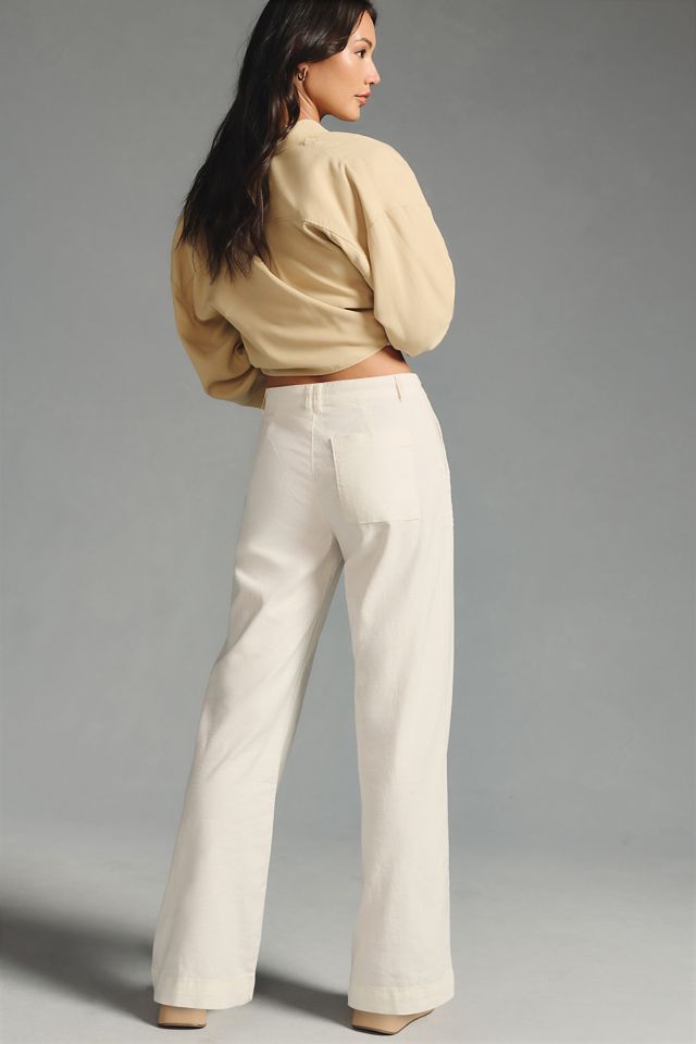 Sanctuary Women's Peace Maker Straight-Leg Pants - Medium Weight With Frayed Hem