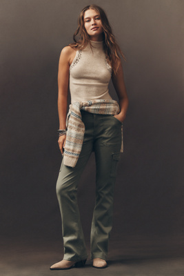 Sanctuary Sculpted Hayden Cargo Bootcut Pants In Green