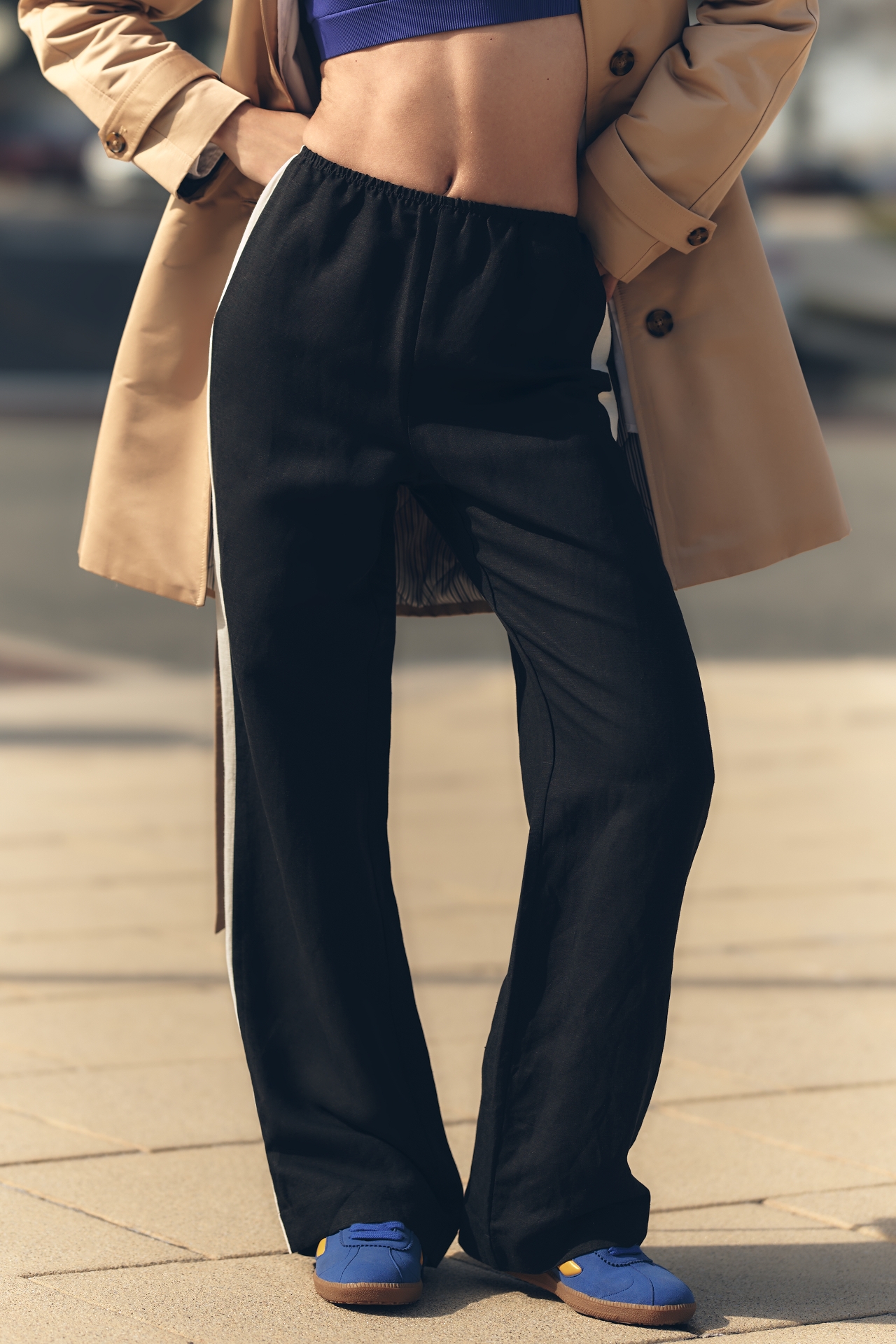 Sanctuary Linen Blend Track Pants