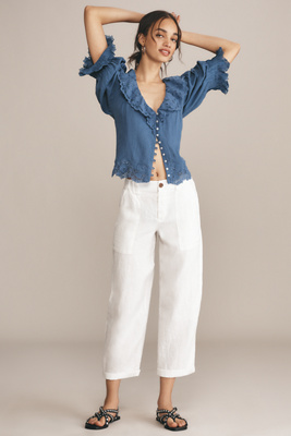 Sanctuary Reissue Wide Leg Cargo Pants In White