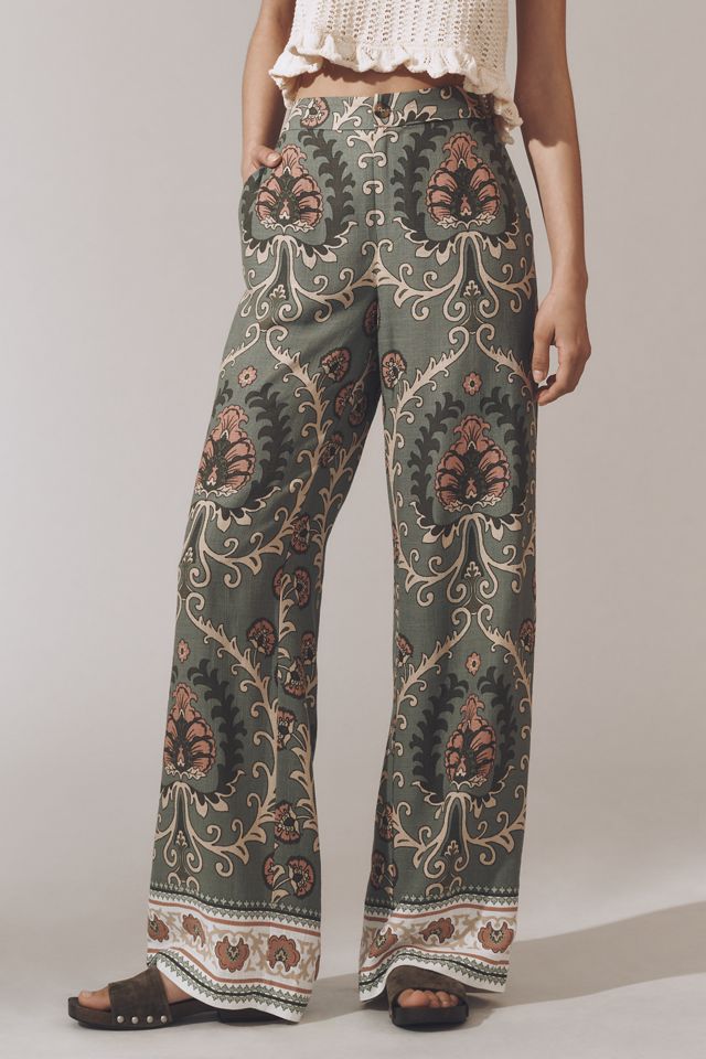 Sanctuary The Soft Printed Linen Blend Trouser Pants #1