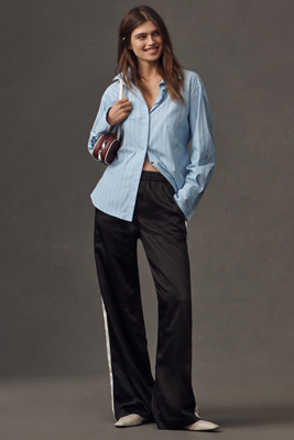 Sanctuary Satin Track Pants In Red
