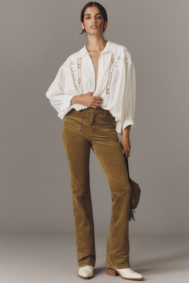 Sanctuary Brook Velveteen Bootcut Pants In Brown