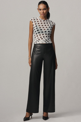 Sanctuary Runway Faux Leather Trouser Pants In Multi
