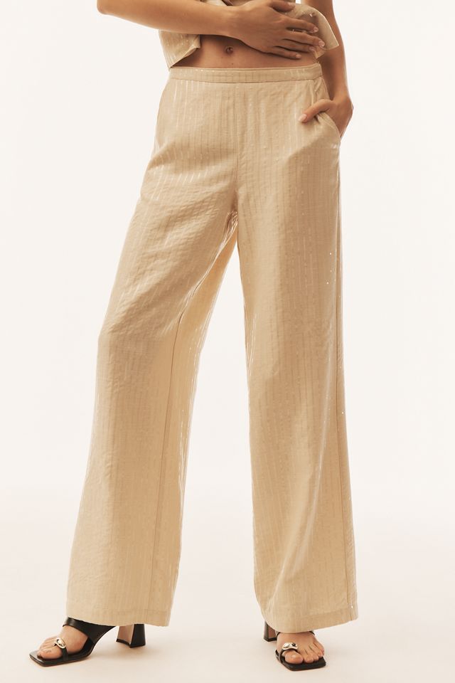 Sanctuary Coastal Sequin Linen Blend Wide-Leg Pants #1