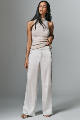 Sanctuary Modern Satin Trouser Pants In Gray