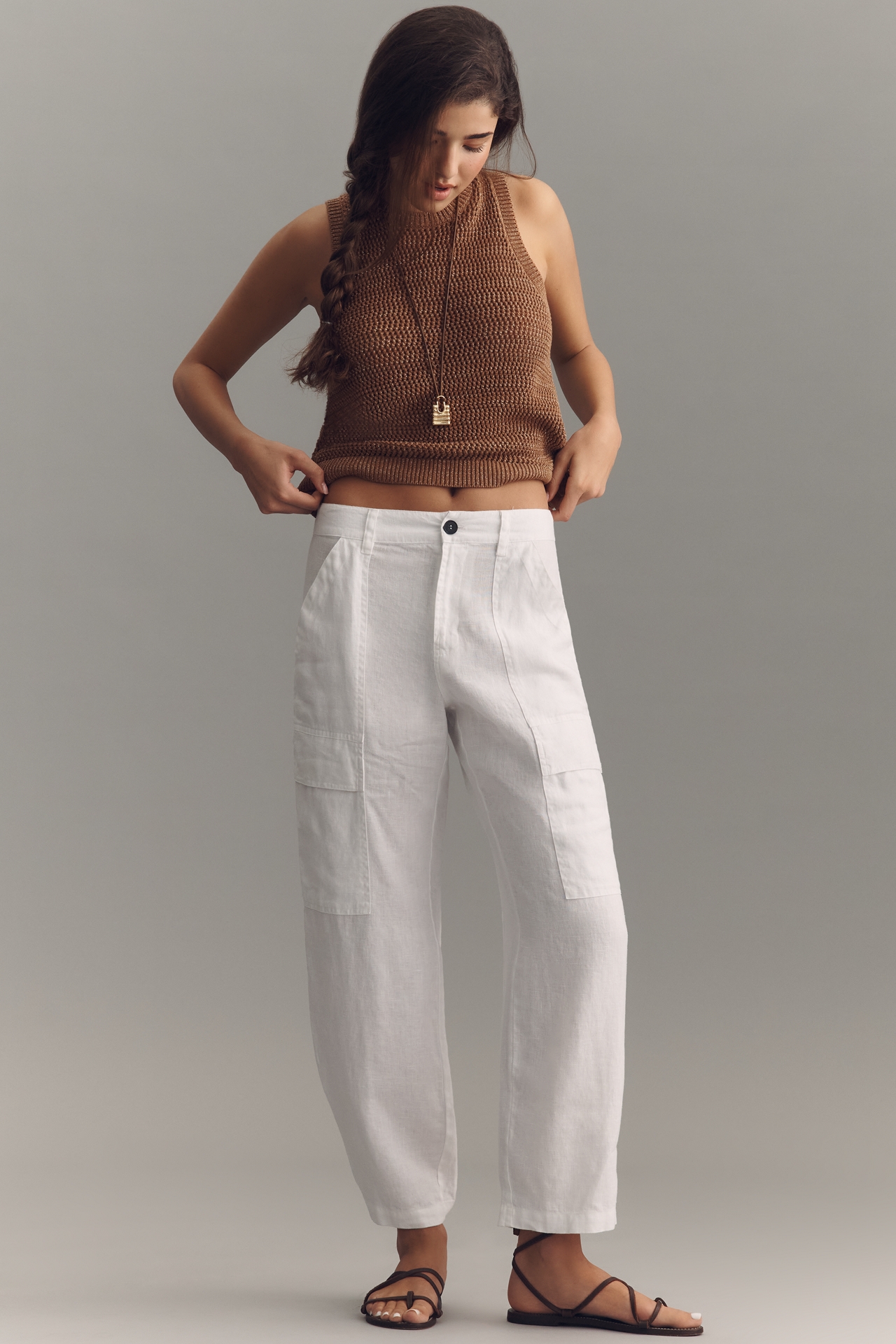 Sanctuary Linen Boyfriend Utility Pants