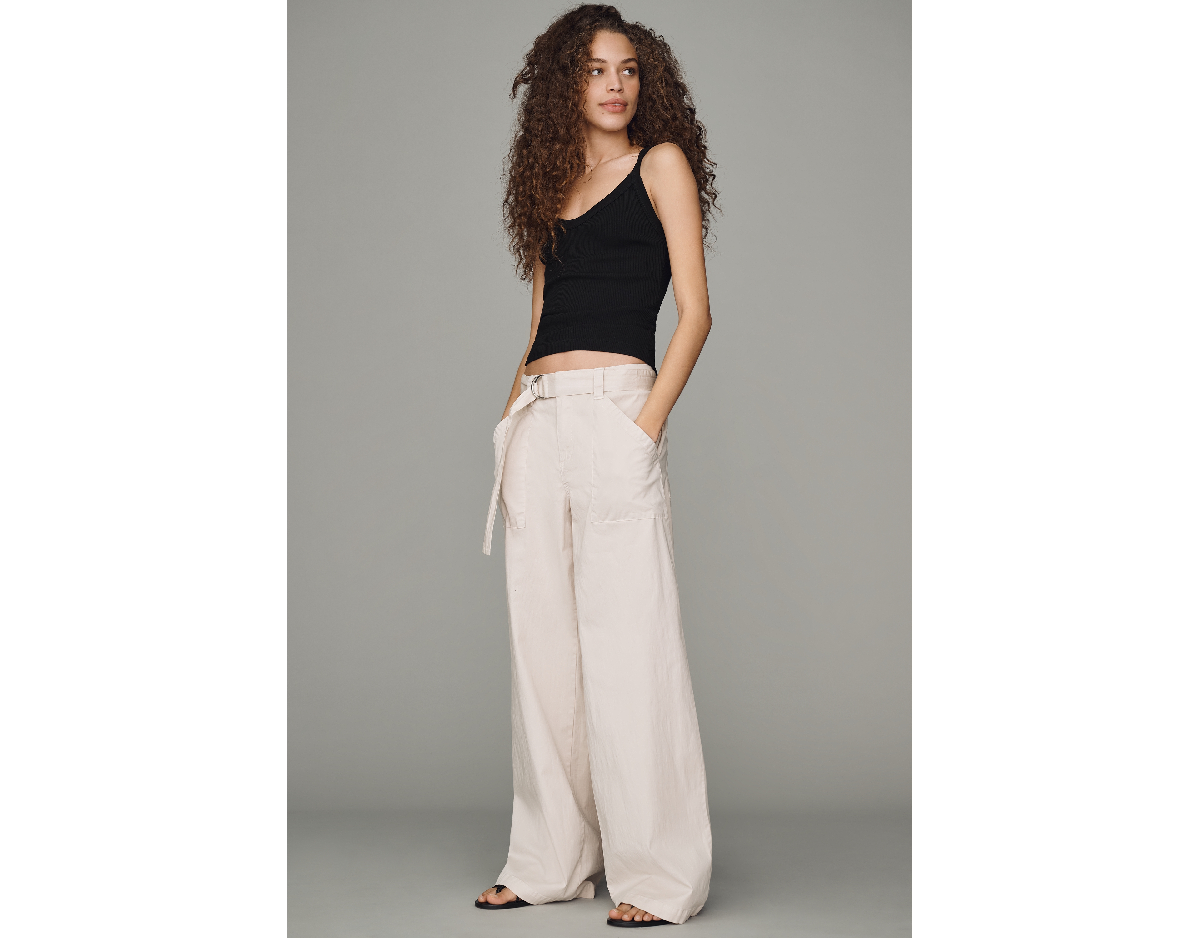 Sanctuary Soft Polish Cotton Blend Wide Leg Pants