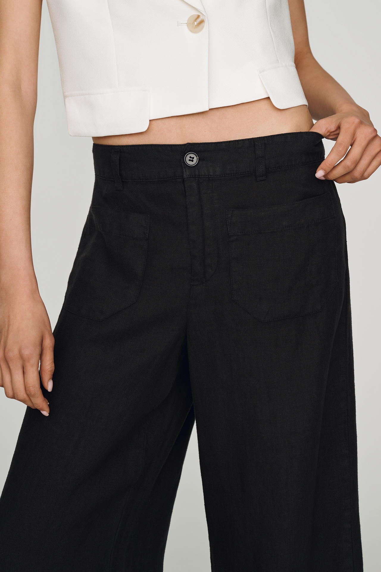 Sanctuary Linen Marine Wide-Leg Pants