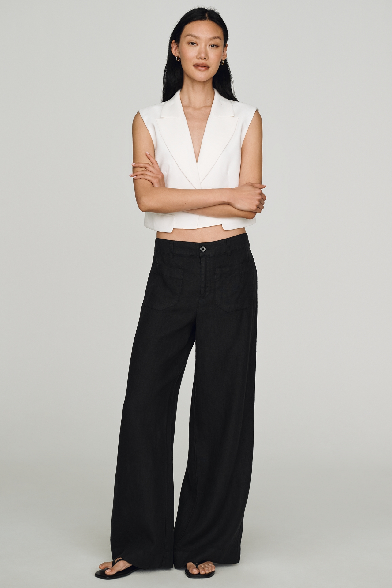 Sanctuary Linen Marine Wide-Leg Pants