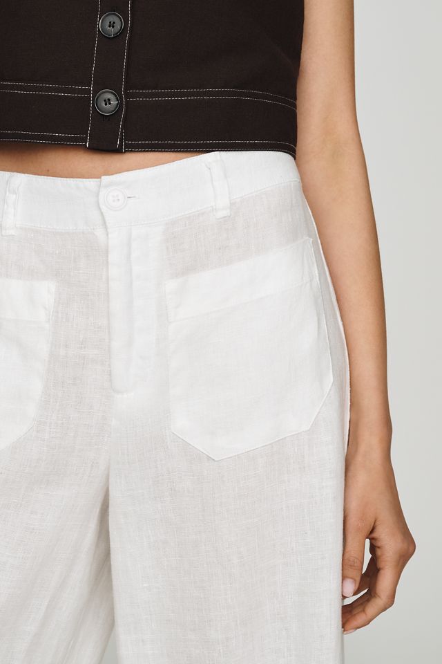 Sanctuary 100% Linen Marine High-Rise Wide-Leg Pants #1