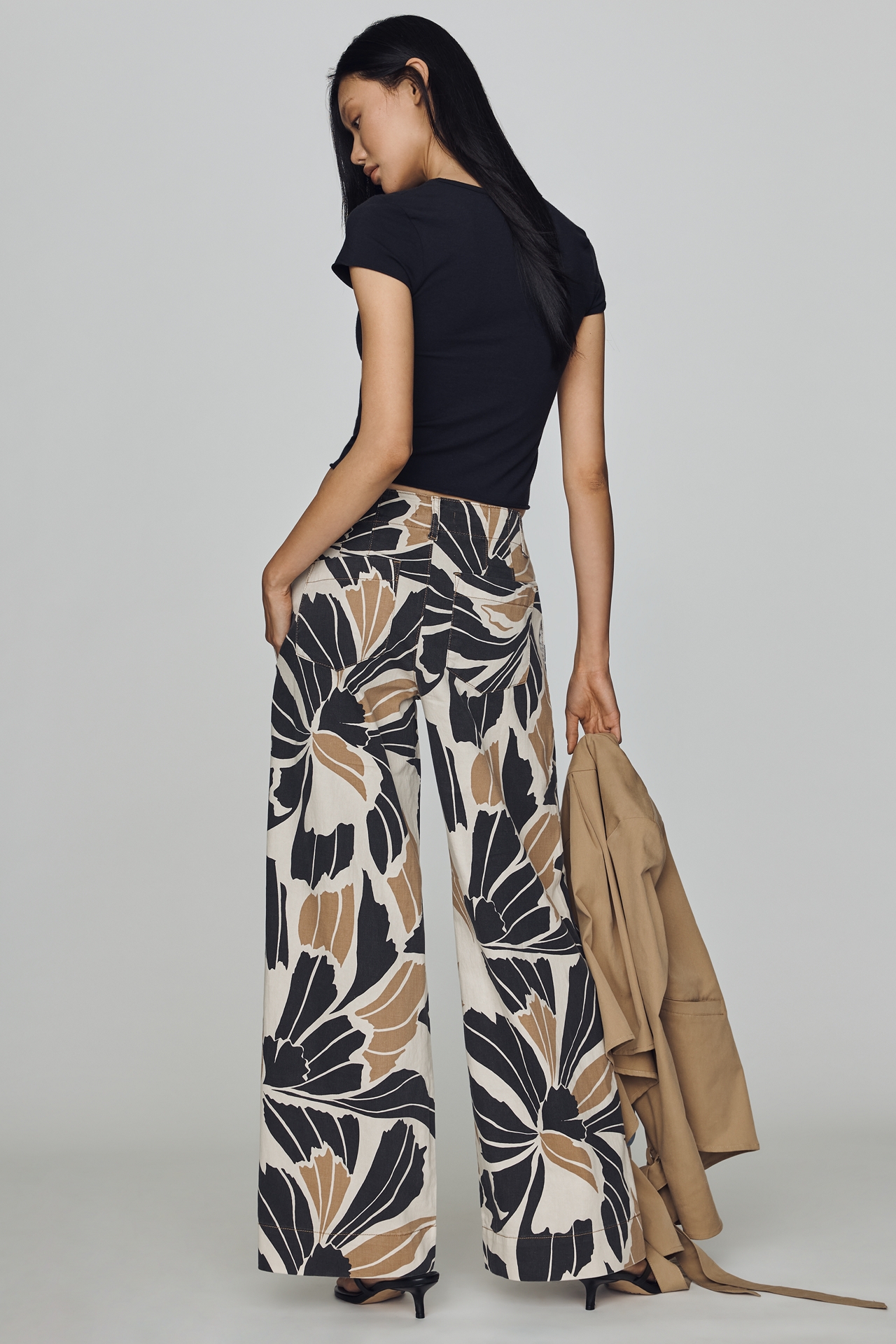 Sanctuary Academy Cotton Linen Wide Leg Pants