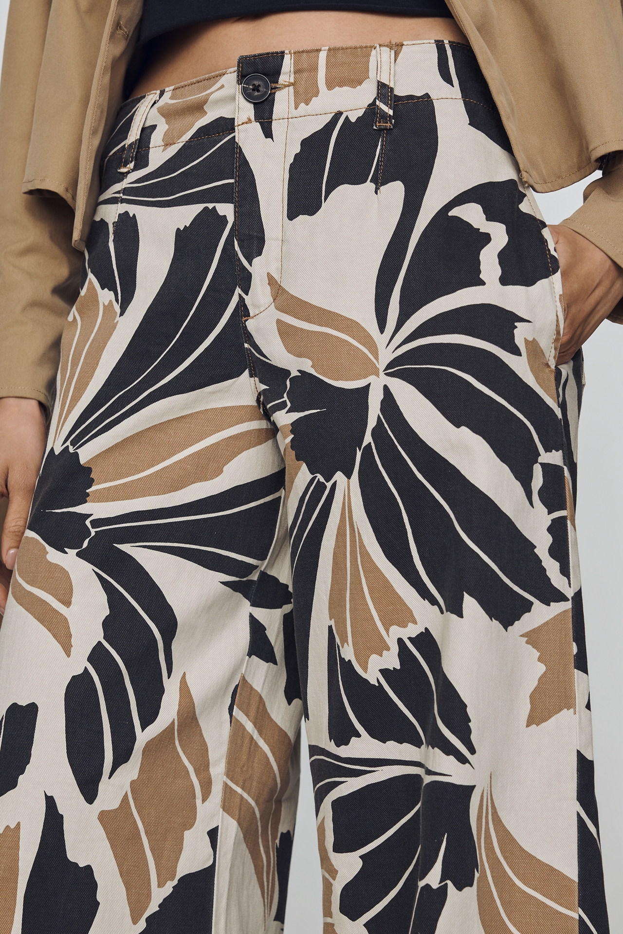 Sanctuary Academy Cotton Linen Wide Leg Pants