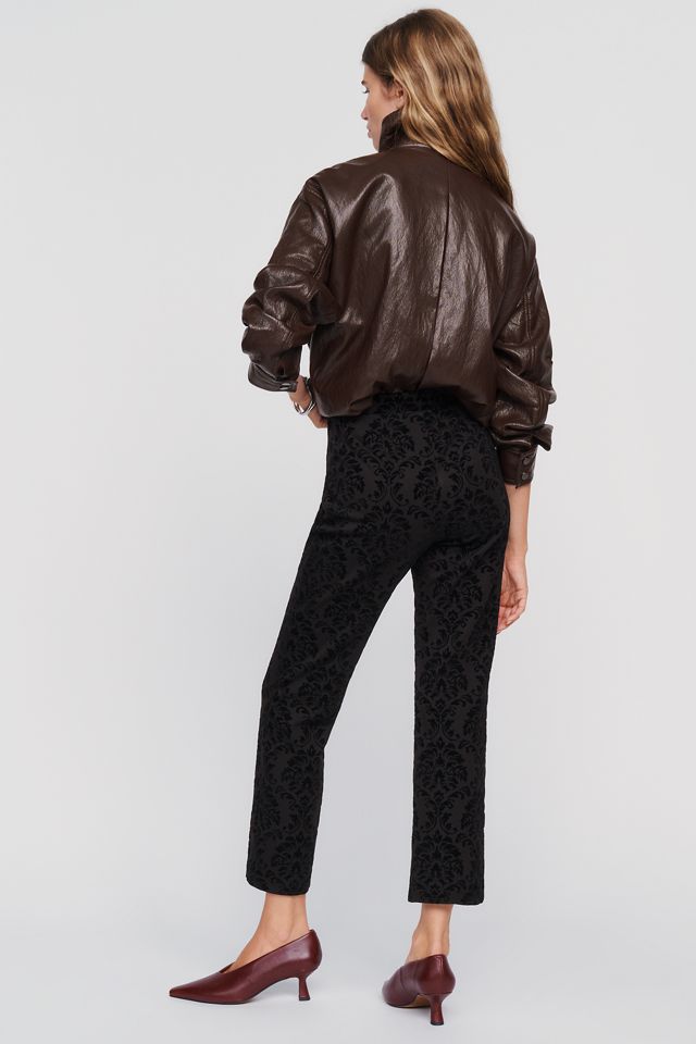 Sanctuary Demy Flocked High Rise Cropped Pants | Anthropologie