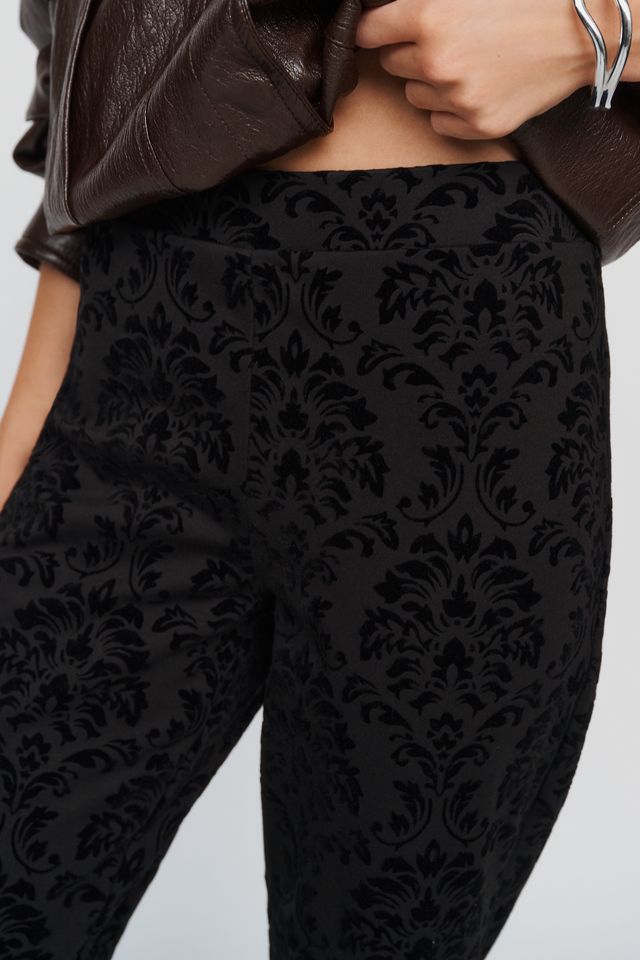 Sanctuary Demy Flocked High Rise Cropped Pants | Anthropologie