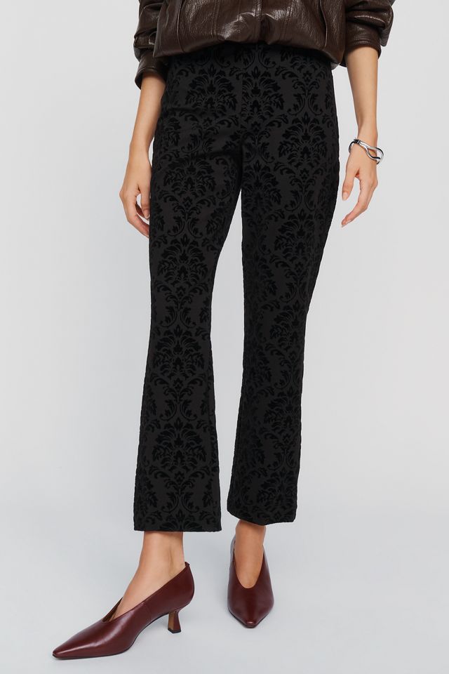 Sanctuary Demy Flocked High Rise Cropped Pants | Anthropologie