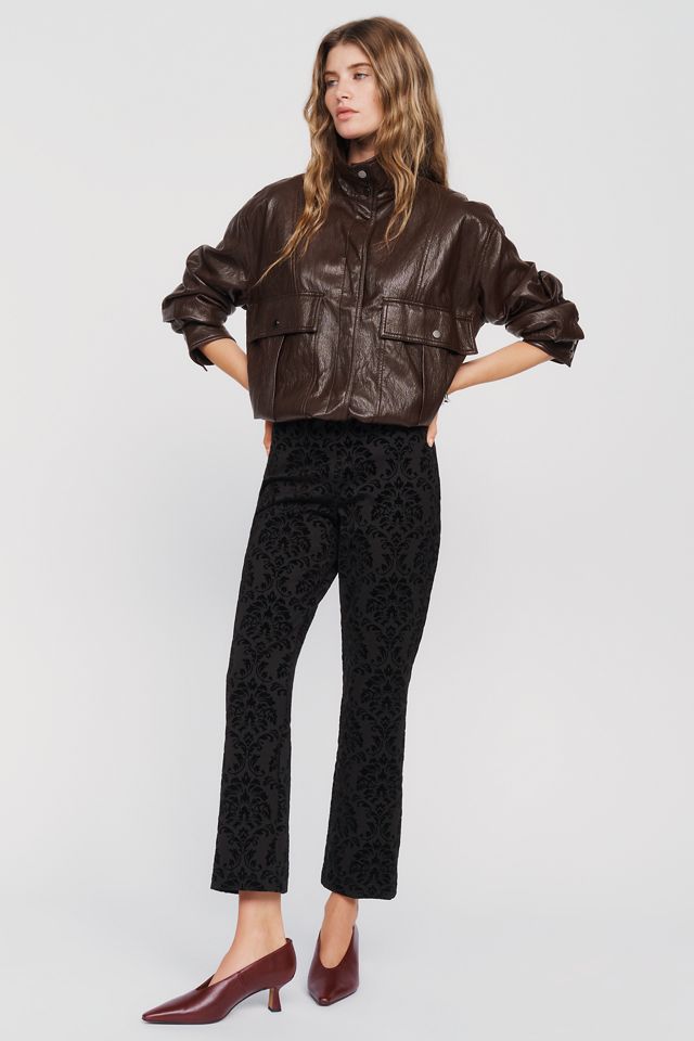 Sanctuary Demy Flocked High Rise Cropped Pants | Anthropologie