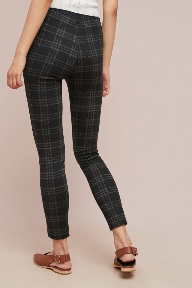 Plaid Pintucked Leggings