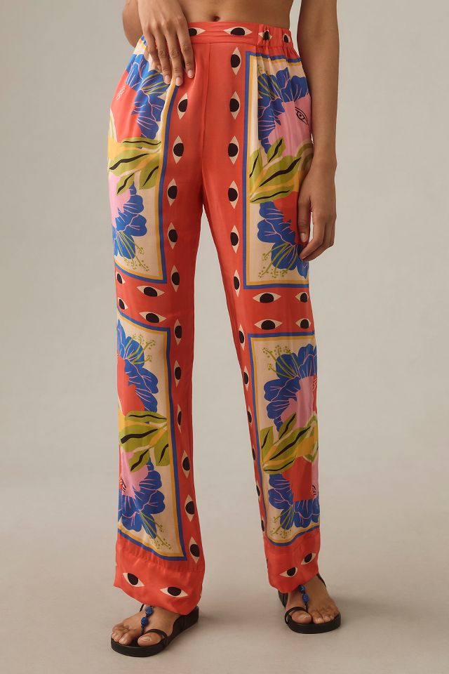 Farm Rio Surreal Scarf Pull-On Pants | Anthropologie