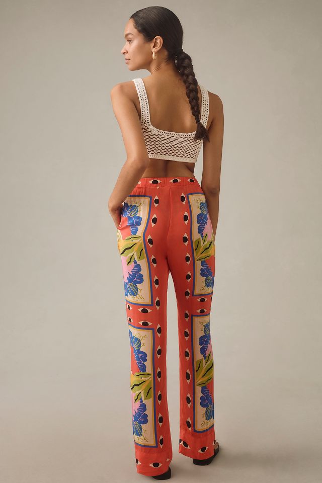 Farm Rio Surreal Scarf Pull-On Pants | Anthropologie