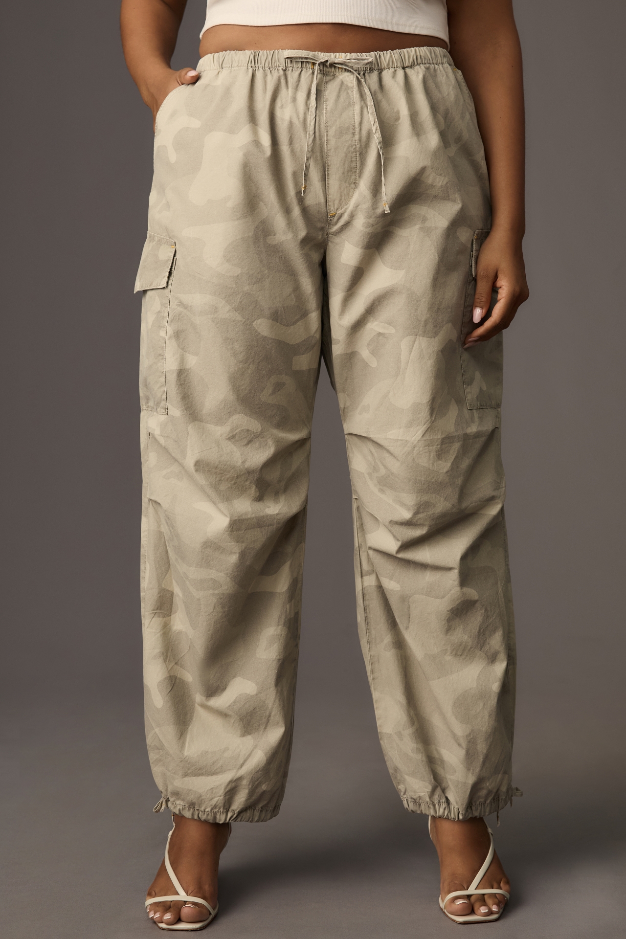 Pilcro Printed Camo Parachute Pants