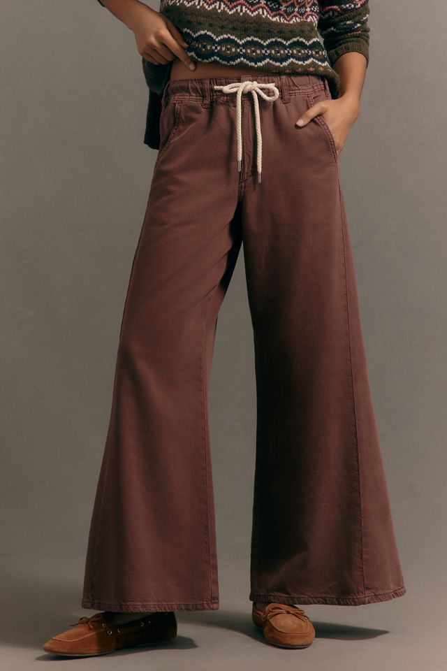 The Adi Pull-On Mid-Rise Flare Pants by Pilcro #1