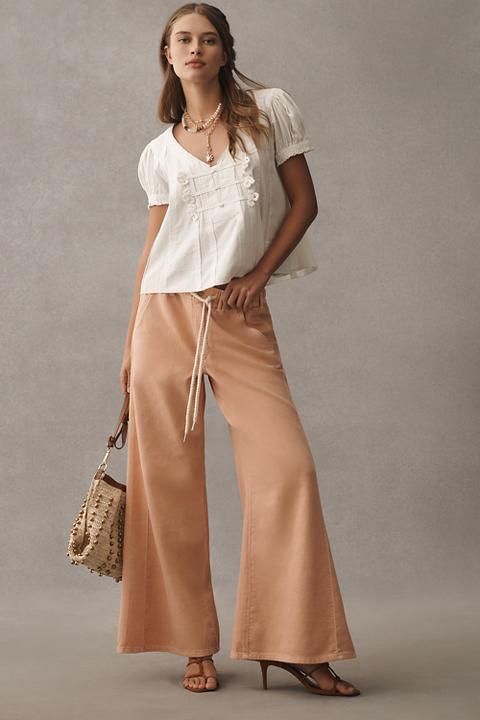 The Adi Mid-Rise Relaxed Flare Pants by Pilcro: Pull-On Edition